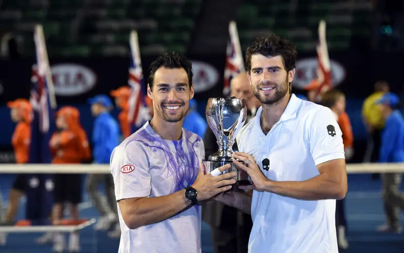 Australian Open 2015Melbourne, 31/1/2015Simone BOLELLI and Fabio FOGNINI (ITA) defeated N.MAHUT and P.HERBERT (FRA) 6-4 6-4 .Photo Ray Giubilo