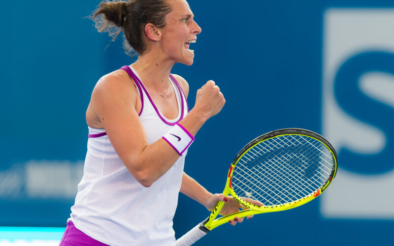 Roberta Vinci in action at the 2016 Brisbane International
