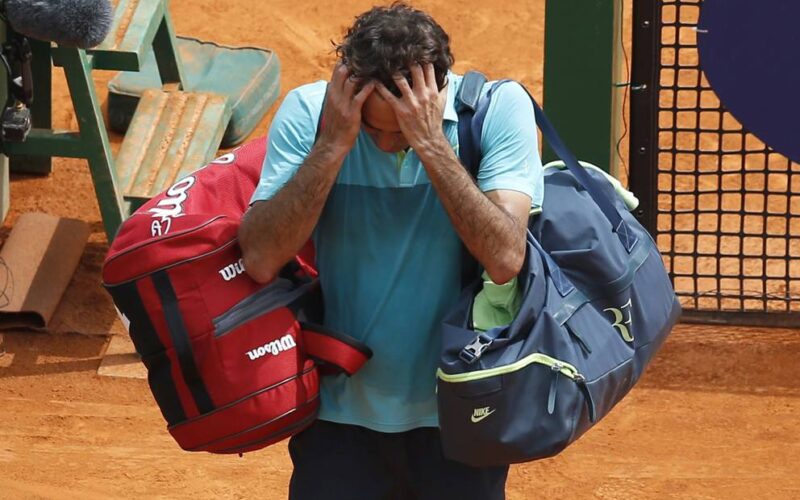 Roger Federer dopo avere perso un match