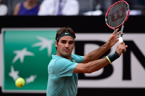 Roger Federer durante l'edizione 2015 degli Internazionali BNL d'Italia