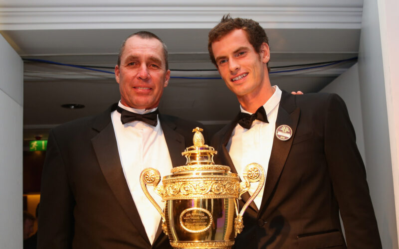 LONDON, ENGLAND - JULY 07:  Gentlemen's Singles Champion Andy Murray of Great Britain (R) poses with Coach Ivan Lendl (L) during the Wimbledon Championships 2013 Winners Ball at InterContinental Park Lane Hotel on July 7, 2013 in London, England. (Photo by Julian Finney/Getty Images)