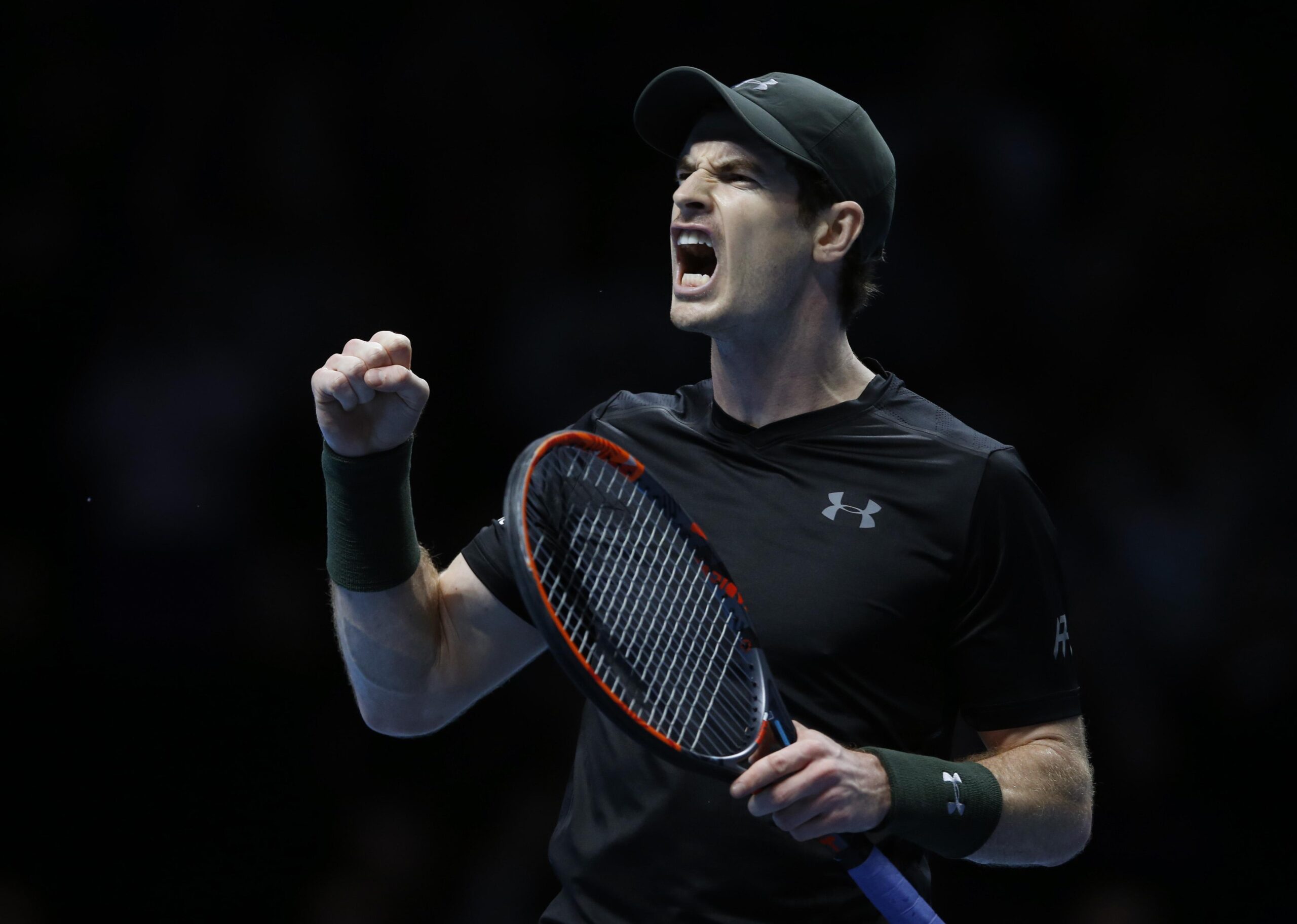 Britain's Andy Murray celebrates winning a point during the ATP World Tour Finals singles tennis match against Kei Nishikori of Japan at the O2 arena in London, Wednesday, Nov. 16, 2016. (AP Photo/Alastair Grant) ORG XMIT: XAG139