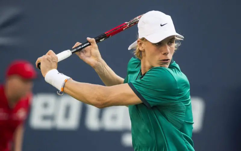 Denis Shapovalov, of Canada, returns to Nick Kyrgios, of Australia, during men's first round Rogers Cup tennis action in Toronto on Monday, July 25, 2016. THE CANADIAN PRESS/Aaron Vincent Elkaim
