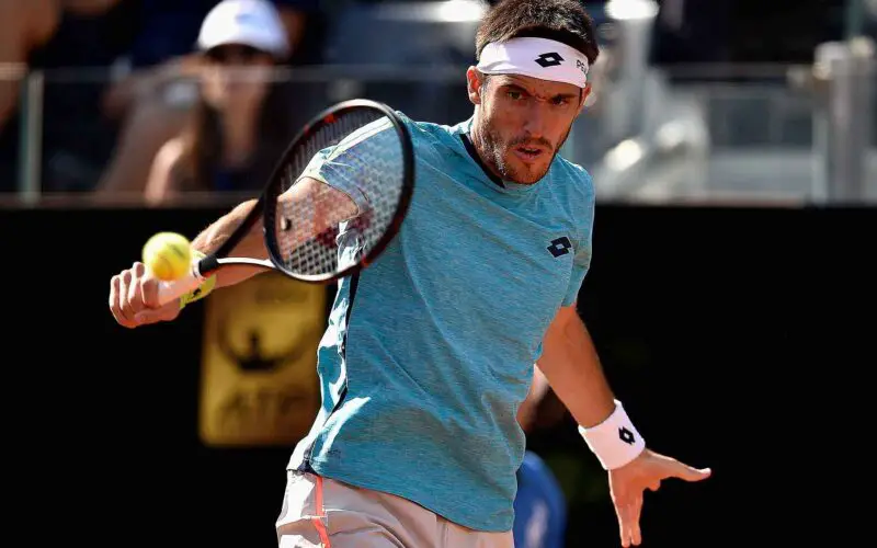 Leonardo Mayer is defeated by David Goffin in Rome.