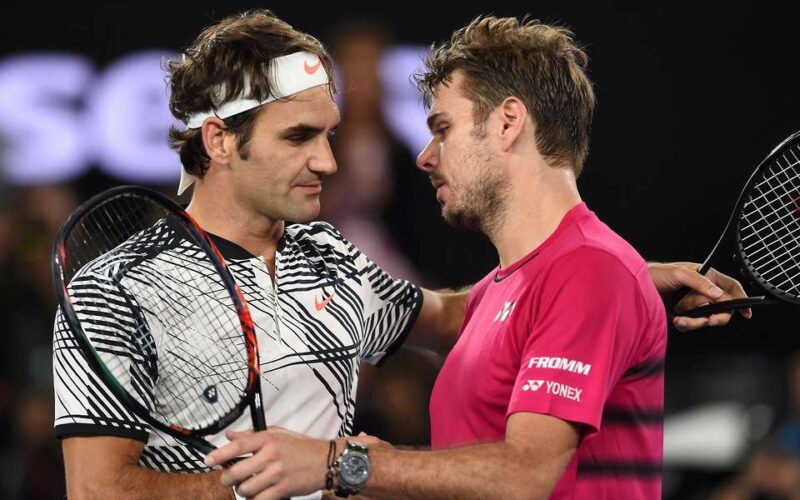 Federer e Wawrinka al termine della semifinale degli Australian Open 2017