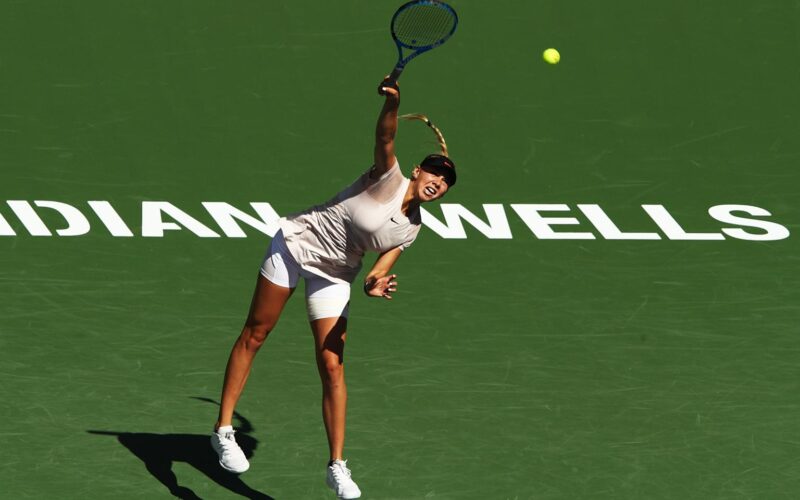Anisimova nel match contro Petra Kvitova.