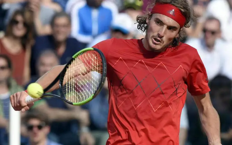 Stafanos Tsitsipas, vincitore oggi del suo primo match in un torneo del Grande Slam