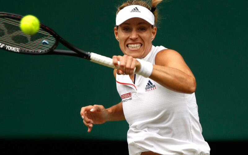 L'esultanza post match della Kerber- Wimbledon 2018