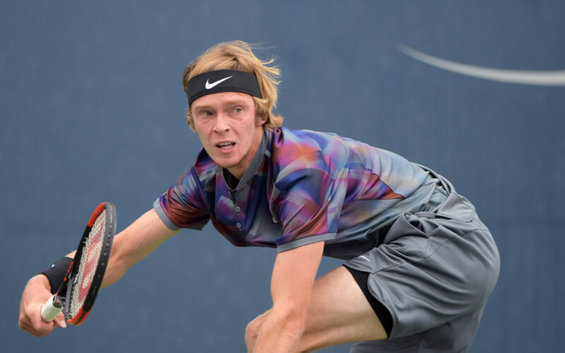 September 2, 2017 - Andrey Rublev in action against Damir Dzumhur at the 2017 US Open.