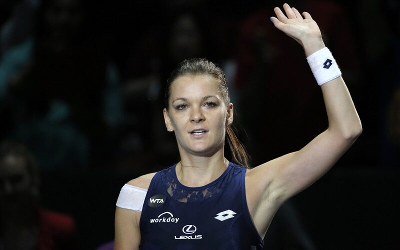 Tennis - BNP Paribas WTA Finals - Singapore Indoor Stadium, Singapore Sports Hub - 29/10/15
Poland's Agnieszka Radwanska celebrates winning her round robin match
Action Images via Reuters / Jeremy Lee
Livepic