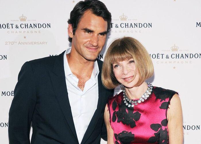 Roger Federer insieme ad Anna Wintour.