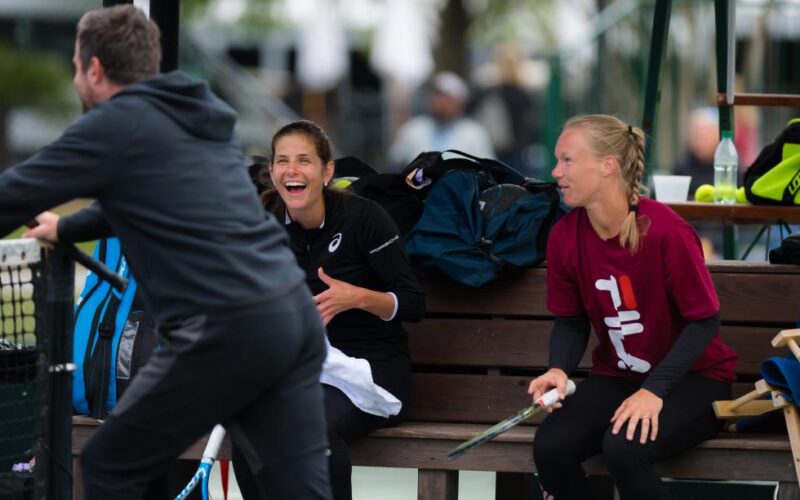 Kiki Bertens si allena a Charleston con Julia Goerges