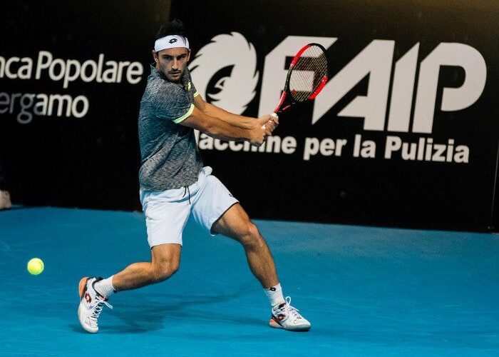Lorenzo Giustino al Challenger di Bergamo nel 2017