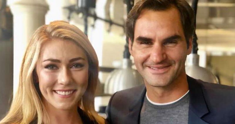 Mikaela Shiffrin e Roger Federer