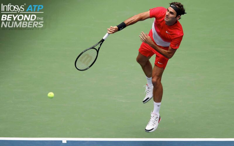 Roger Federer al servizio (fonte: sito web ufficiale ATP)
