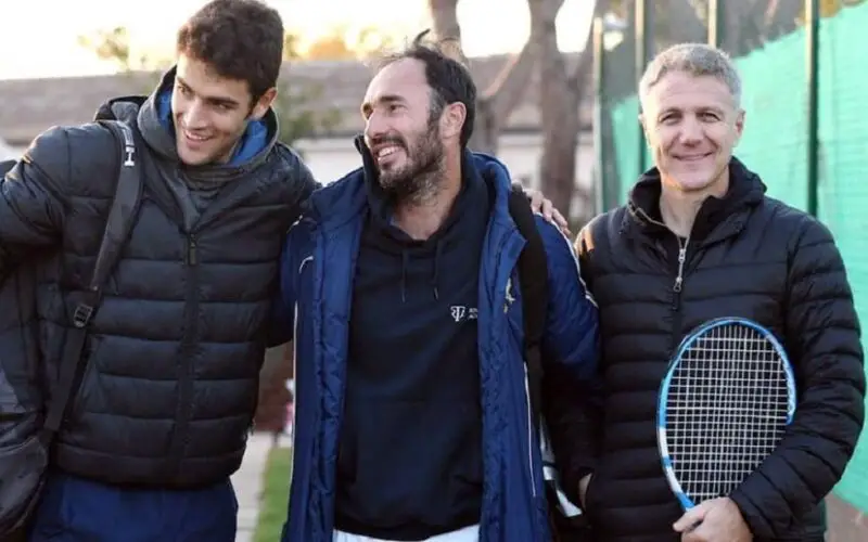 Matteo Berrettini, Vincenzo Santopadre e Umberto Rianna