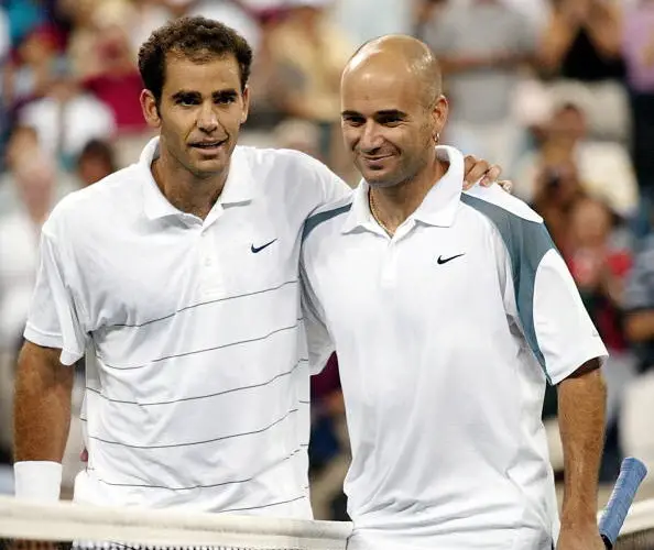 Pete Sampras con Andre Agassi
