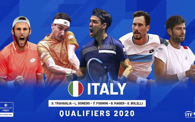 I convocati per la sfida di Coppa Davis di Cagliari contro la Corea del Sud. Fonte: sito web ufficiale federtennis