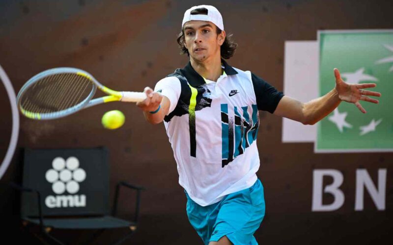 in the first round of the Italian Open in Rome, Italy, 14 September 2020.