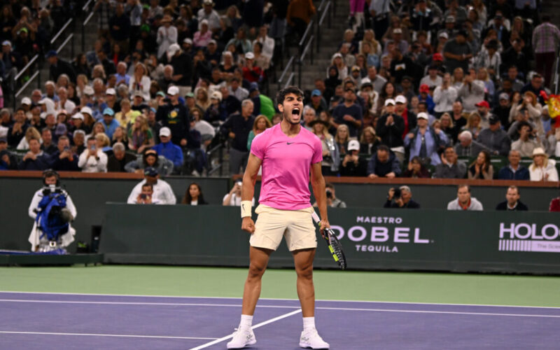 Alcaraz esulta a Indian Wells.
Credit: https://bnpparibasopen.com/
