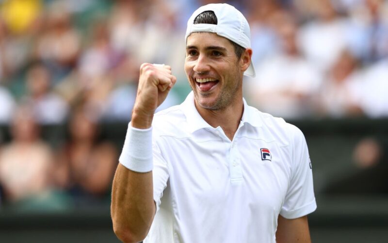 on day eleven of the Wimbledon Lawn Tennis Championships at All England Lawn Tennis and Croquet Club on July 13, 2018 in London, England.